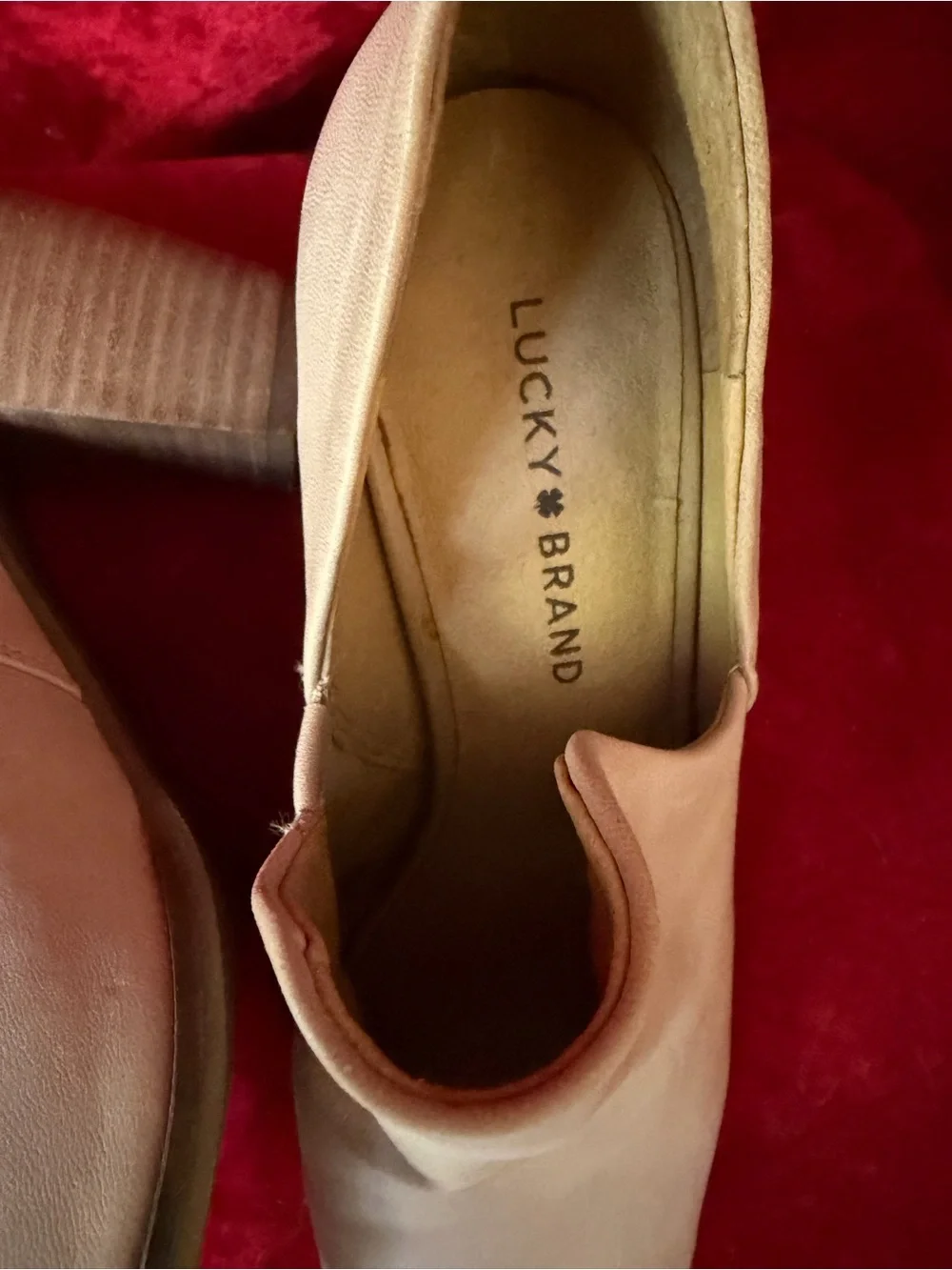 NWT Lucky Brand Leather Peep Toe Bootie Sz 8.5 - Picture 6 of 7